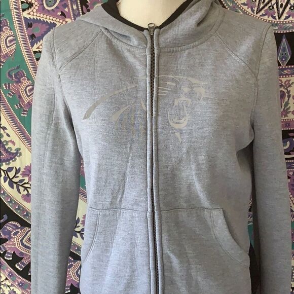 Panthers Grey Reflective Logo Zip Up Hoodie - Size Small - Picture 7 of 9